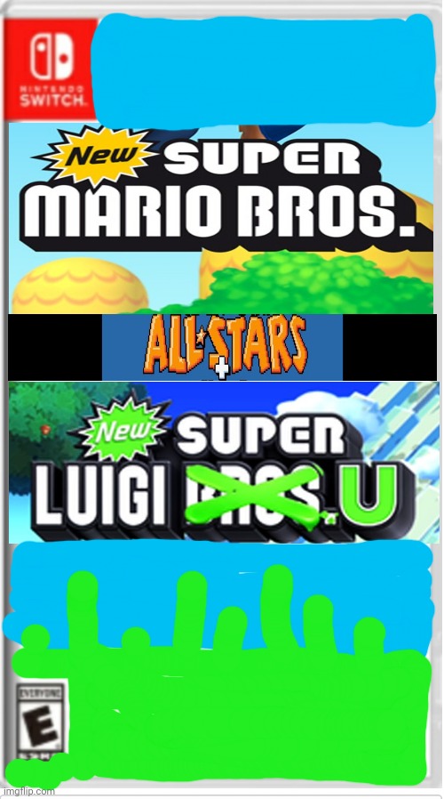 New Super Mario Bros All Stars + New Super Luigi U | image tagged in blank switch game | made w/ Imgflip meme maker