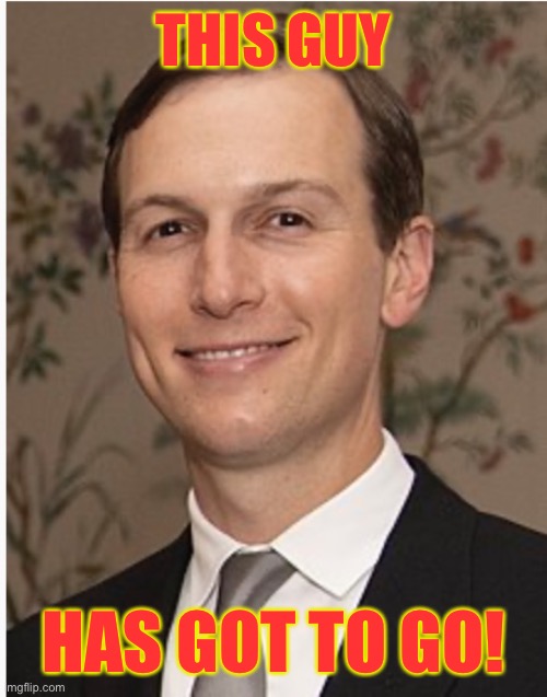 KUSHNER has got to go | THIS GUY; HAS GOT TO GO! | image tagged in kushner has got to go | made w/ Imgflip meme maker