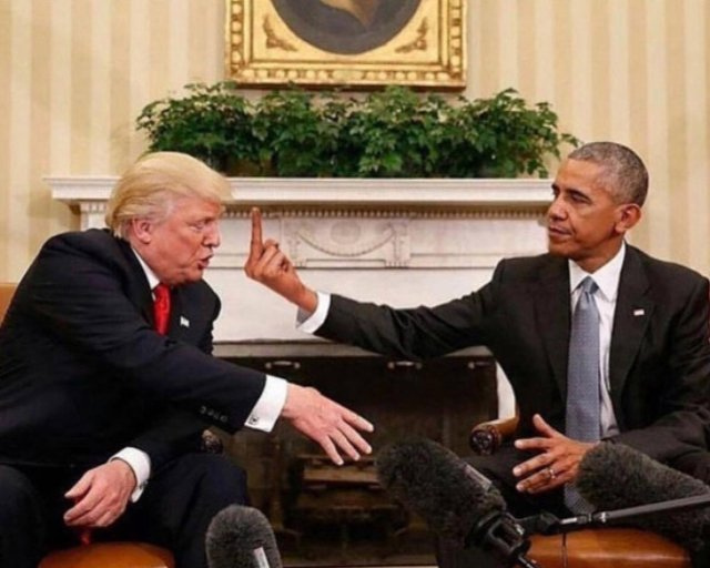 The Future of Obamagate - Obama, finger, Trump Blank Meme Template