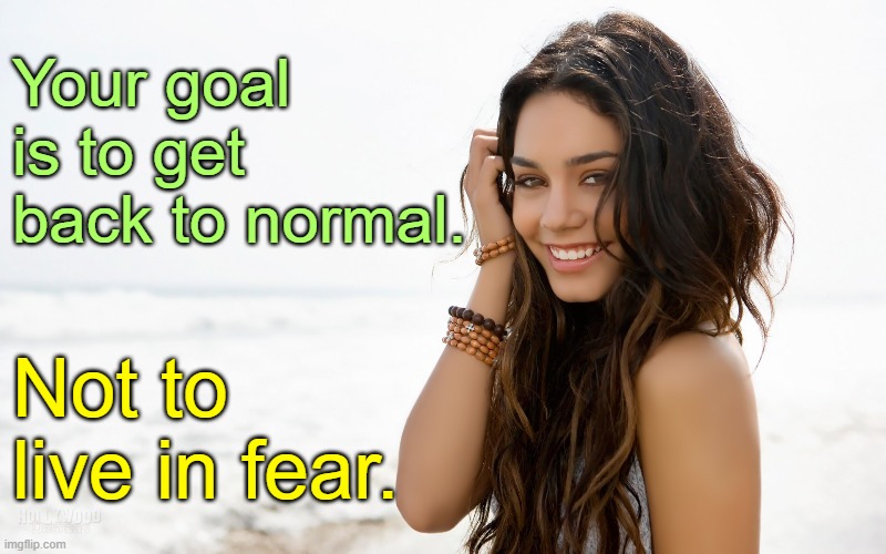 There is NO NEW NORMAL, it's a lie. | Your goal is to get back to normal. Not to live in fear. | image tagged in beautiful girl | made w/ Imgflip meme maker