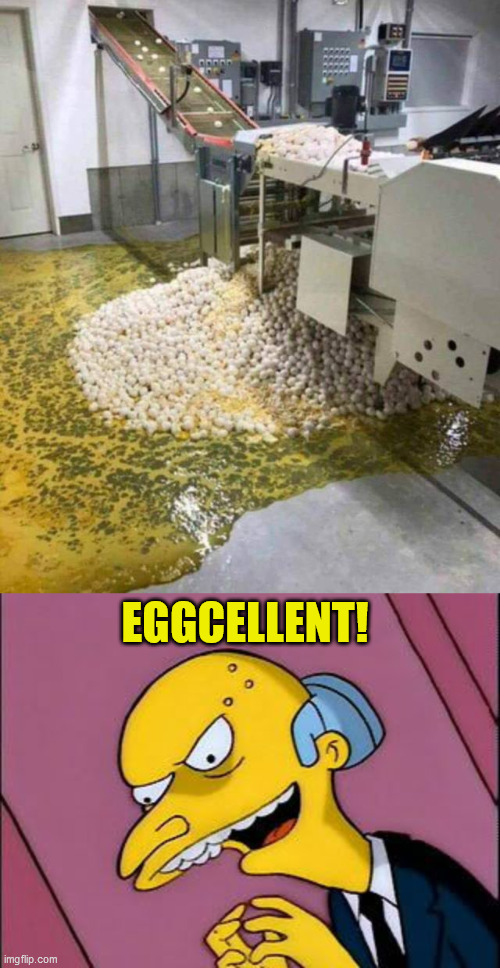 EGGCELLENT! | image tagged in excellent,eggcellent,mr burns | made w/ Imgflip meme maker