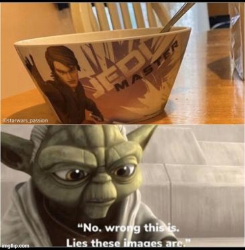 LIES | image tagged in yoda,lies these images are,anakin skywalker,jedi master,lies | made w/ Imgflip meme maker