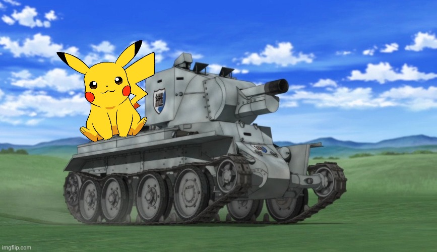 Pikachu on a __-__ | image tagged in memes,pikachu,tank | made w/ Imgflip meme maker