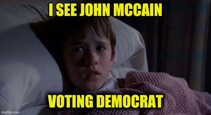 I SEE JOHN MCCAIN VOTING DEMOCRAT | made w/ Imgflip meme maker