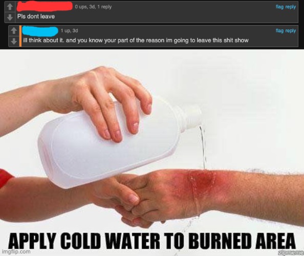 OOF | image tagged in apply cold water to burned area | made w/ Imgflip meme maker