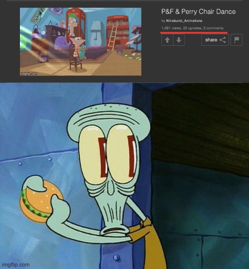 I think P&F is springing back into popularity now- | image tagged in oh shit squidward,phineas and ferb,popular,wtf | made w/ Imgflip meme maker