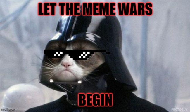 Grumpy Cat Star Wars Meme | LET THE MEME WARS; BEGIN | image tagged in memes,grumpy cat star wars,grumpy cat | made w/ Imgflip meme maker