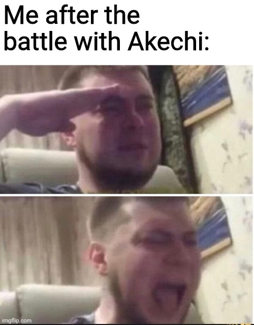 I knew everything that was going to happen from the beginning but... damn that was a punch to the gut | Me after the battle with Akechi: | image tagged in crying salute,memes,funny,persona,persona 5,respect | made w/ Imgflip meme maker