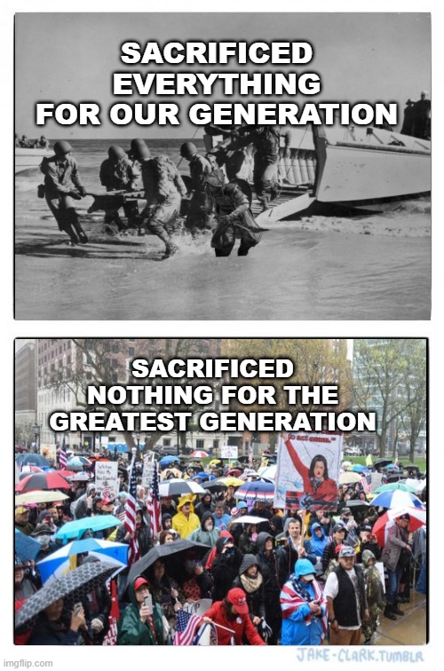 Sacrifice | SACRIFICED EVERYTHING FOR OUR GENERATION; SACRIFICED NOTHING FOR THE GREATEST GENERATION | image tagged in memes,two buttons | made w/ Imgflip meme maker