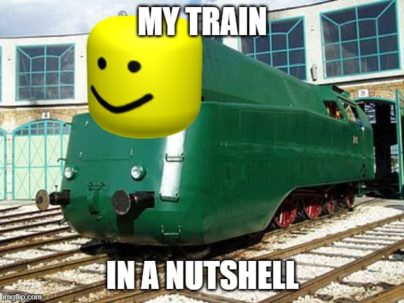 oof train | MY TRAIN; IN A NUTSHELL | image tagged in train,roblox,nuts | made w/ Imgflip meme maker