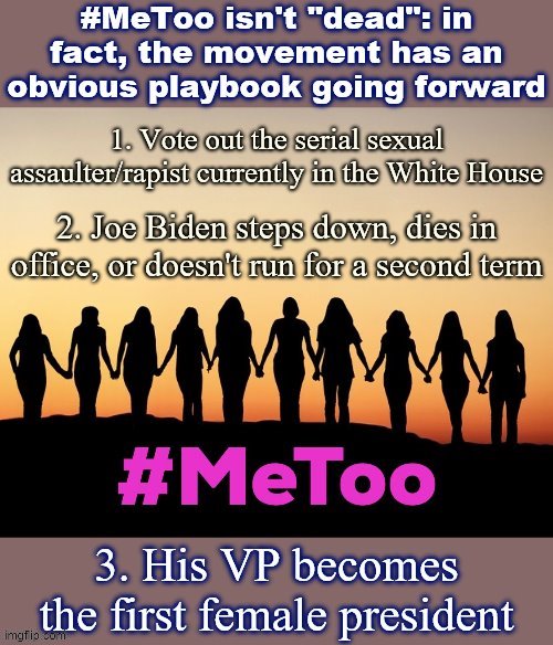 If the #MeToo movement is smart, it will stay focused on the bigger prize despite the Tara Reade allegations. | image tagged in metoo 2020,metoo,sexual assault,election 2020,donald trump,joe biden | made w/ Imgflip meme maker