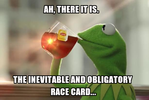 High Quality kermit on the race card Blank Meme Template