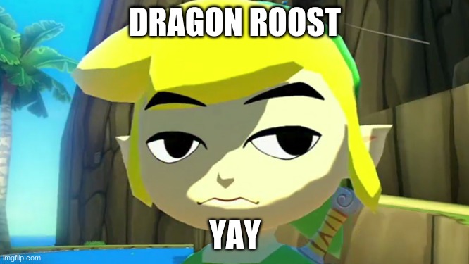 Zelda | DRAGON ROOST; YAY | image tagged in zelda | made w/ Imgflip meme maker