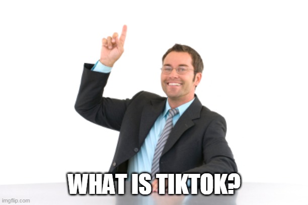 Hand raised | WHAT IS TIKTOK? | image tagged in hand raised | made w/ Imgflip meme maker