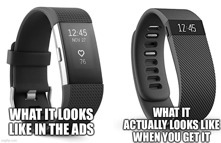 Well I mean I guess it still tells time, right? | WHAT IT ACTUALLY LOOKS LIKE WHEN YOU GET IT; WHAT IT LOOKS LIKE IN THE ADS | image tagged in memes,oof | made w/ Imgflip meme maker