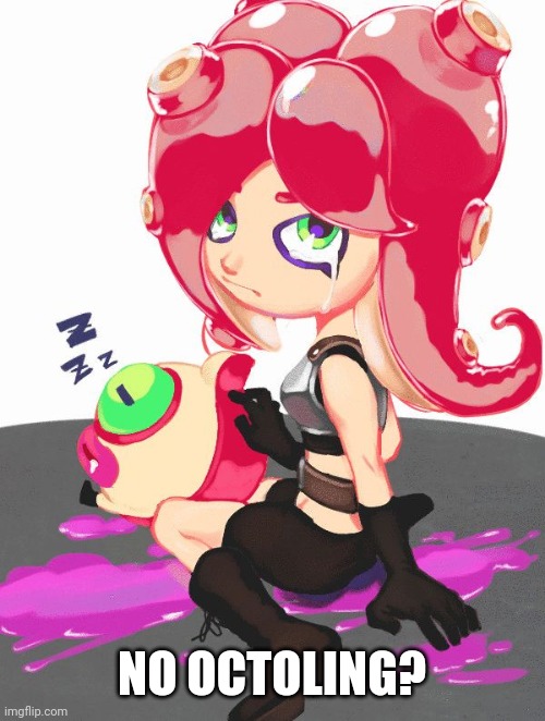 Crying Octoling | NO OCTOLING? | image tagged in crying octoling | made w/ Imgflip meme maker