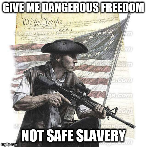 Liberty | GIVE ME DANGEROUS FREEDOM; NOT SAFE SLAVERY | image tagged in memes,democrat,republican,trump,liberty,slavery | made w/ Imgflip meme maker