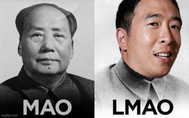 Mao/Yang | image tagged in mao/lmao,andrew yang | made w/ Imgflip meme maker