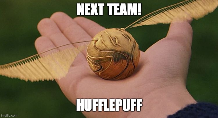 Write your house, and what position you'd like to be. I will choose captain, but you have to tell me you want to be captain. Cap | NEXT TEAM! HUFFLEPUFF | image tagged in the golden snitch,quidditch,hufflepuff,captain | made w/ Imgflip meme maker