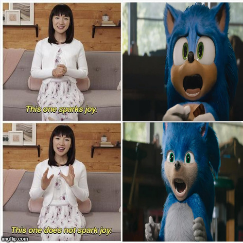 Sonic designs | image tagged in this one sparks joy | made w/ Imgflip meme maker