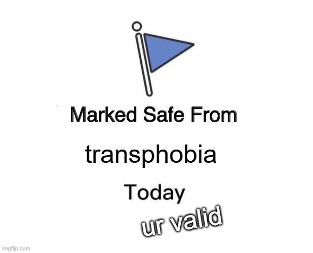 Marked Safe From | transphobia; ur valid | image tagged in memes,marked safe from | made w/ Imgflip meme maker