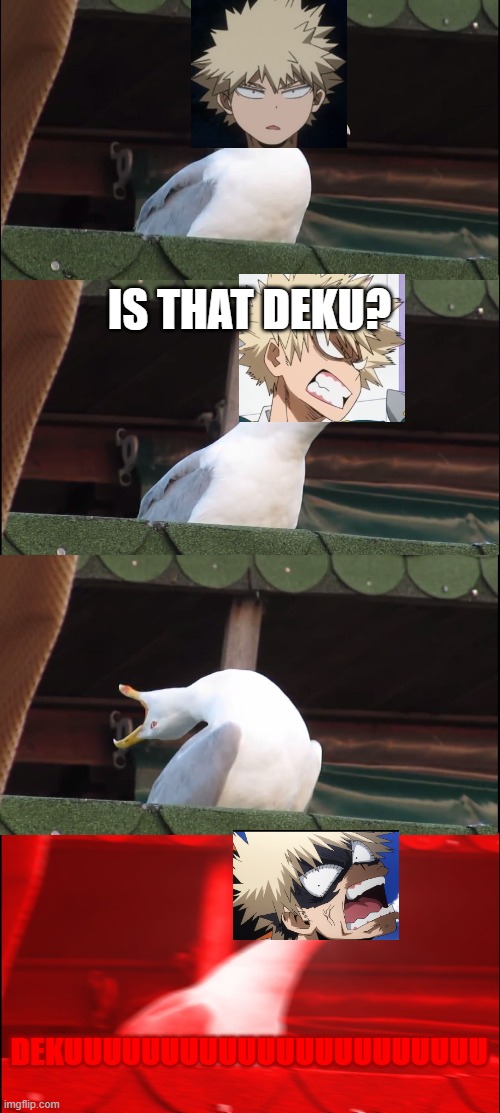 DEKU!!! | IS THAT DEKU? DEKUUUUUUUUUUUUUUUUUUUUUU | image tagged in memes,inhaling seagull | made w/ Imgflip meme maker