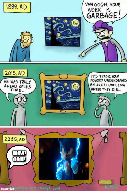 Van Gogh Meme Template |  WOW! COOL! | image tagged in van gogh meme template | made w/ Imgflip meme maker