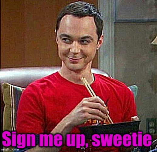 Sheldon Chinese Food | Sign me up, sweetie | image tagged in sheldon chinese food | made w/ Imgflip meme maker