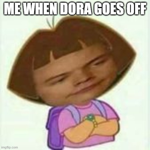 ME WHEN DORA GOES OFF | image tagged in funny | made w/ Imgflip meme maker