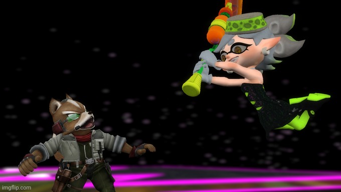 Guys, I found leaked footage of playable Marie in smash | image tagged in marie,fox,splatoon,starfox,smash bros,memes | made w/ Imgflip meme maker