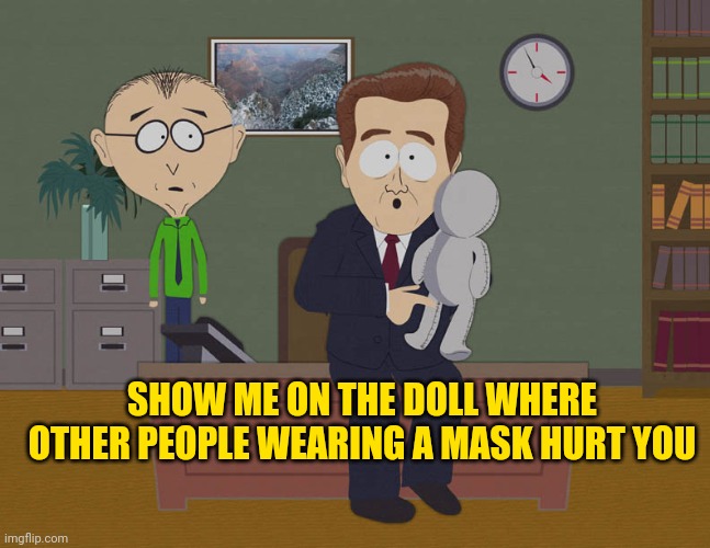Show Me Where He Touched You On This Doll | SHOW ME ON THE DOLL WHERE OTHER PEOPLE WEARING A MASK HURT YOU | image tagged in show me where he touched you on this doll | made w/ Imgflip meme maker