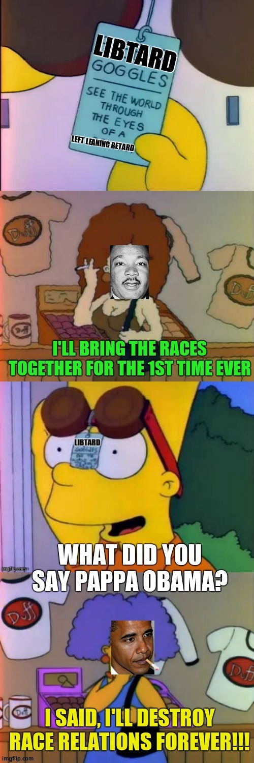 Subbed in politics but what the hell, I like it. | image tagged in barack obama,mlk,race relations | made w/ Imgflip meme maker