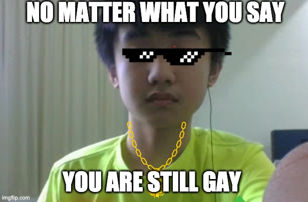 NO MATTER WHAT YOU SAY; YOU ARE STILL GAY | made w/ Imgflip meme maker