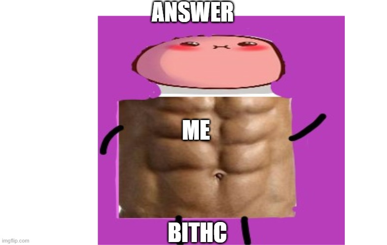 answer me | ANSWER; ME; BITHC | image tagged in memes,funny | made w/ Imgflip meme maker