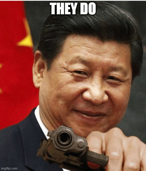Xi Jinping | THEY DO | image tagged in xi jinping | made w/ Imgflip meme maker