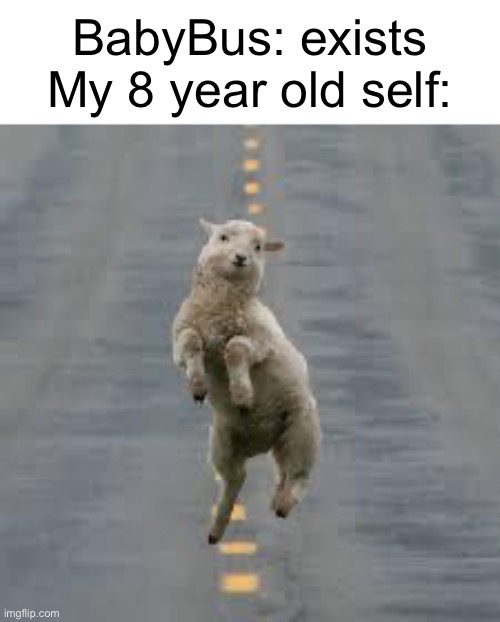 Just some meme | BabyBus: exists

My 8 year old self: | image tagged in memes,dancing sheep | made w/ Imgflip meme maker