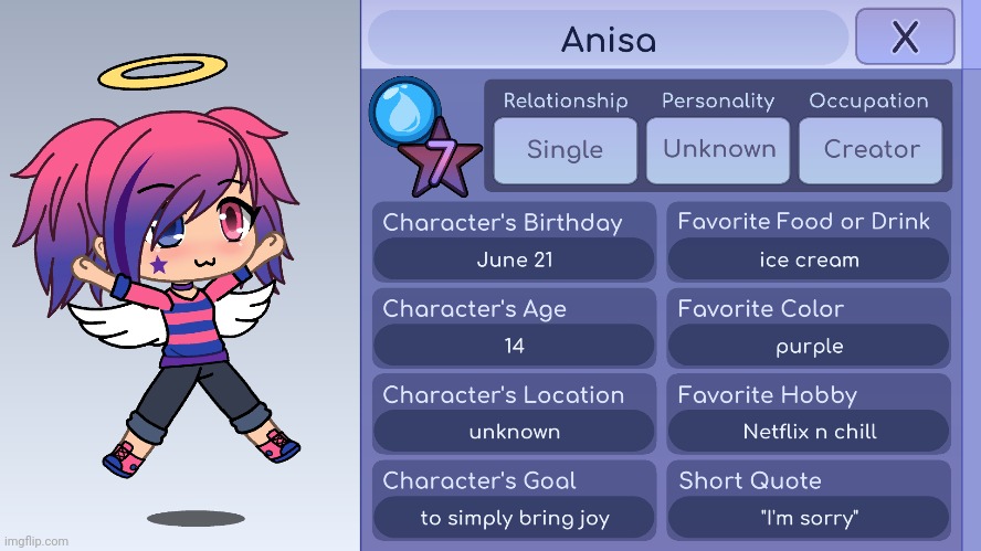 This is Anisa as you can see and she is an angel | image tagged in oc,oh wow are you actually reading these tags | made w/ Imgflip meme maker