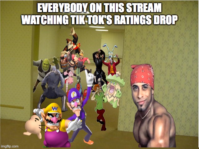 Who are you in this meme? I'm Shrek | EVERYBODY ON THIS STREAM WATCHING TIK TOK'S RATINGS DROP | made w/ Imgflip meme maker