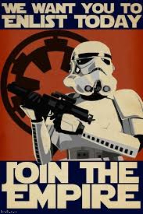 join the empire | image tagged in star wars | made w/ Imgflip meme maker