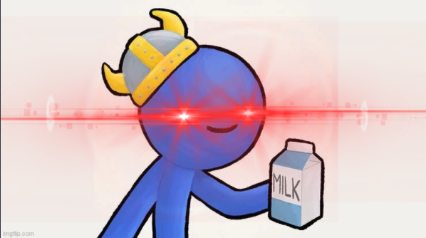 milkman with lazer eyes Blank Meme Template