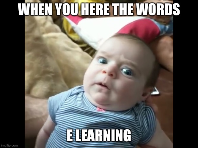 WHEN YOU HERE THE WORDS; E LEARNING | image tagged in coronavirus | made w/ Imgflip meme maker