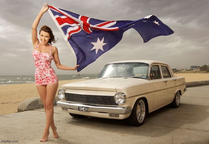 Representing Australia! | image tagged in dannii australia,australia,meanwhile in australia,australians,car,patriotic | made w/ Imgflip meme maker