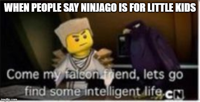 Zane and his falcon | WHEN PEOPLE SAY NINJAGO IS FOR LITTLE KIDS | image tagged in zane,ninjago | made w/ Imgflip meme maker