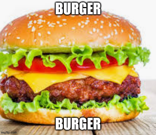 burger |  BURGER; BURGER | image tagged in burger,burger king,hamburger,hamburgers | made w/ Imgflip meme maker