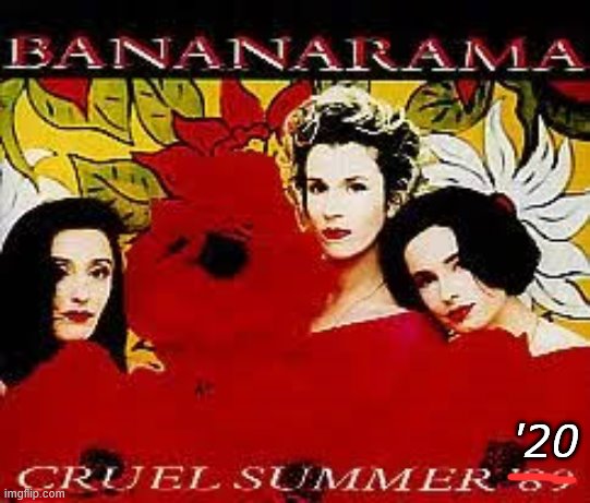 Bananarama Cruel Summer | '20 | image tagged in bananarama cruel summer | made w/ Imgflip meme maker