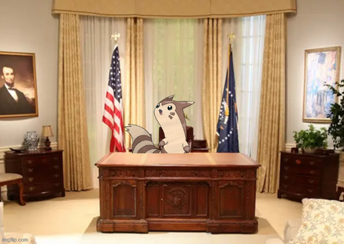 Maybe in a few years Furret will become president | image tagged in president,pokemon | made w/ Imgflip meme maker