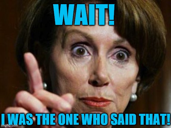 Nancy Pelosi No Spending Problem | WAIT! I WAS THE ONE WHO SAID THAT! | image tagged in nancy pelosi no spending problem | made w/ Imgflip meme maker