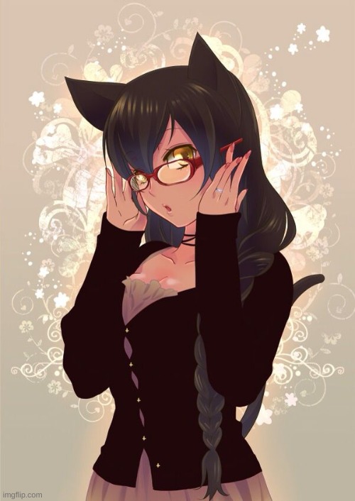 Anime Cat Girl Glasses | image tagged in anime cat girl glasses | made w/ Imgflip meme maker