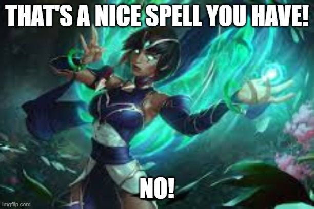 Karma - No! | THAT'S A NICE SPELL YOU HAVE! NO! | image tagged in karma - no | made w/ Imgflip meme maker