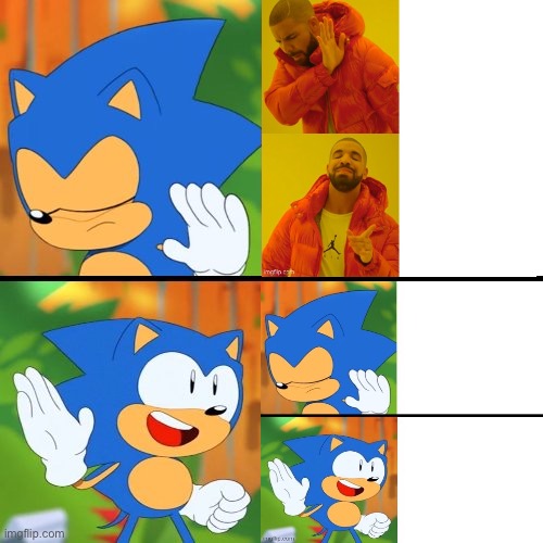 Sonic Hotline Bling | image tagged in sonic,drake hotline bling,who would win | made w/ Imgflip meme maker